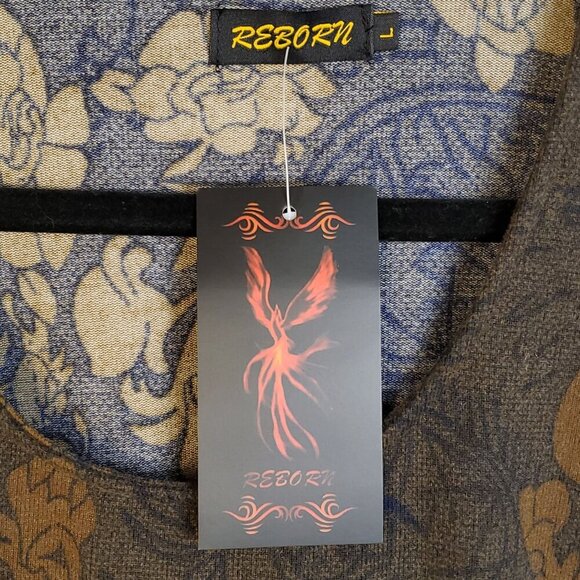 NWT REBORN Womens Brown Floral Midi Dress Sz Large 3/4 Sleeve Bloomcore Fall - Picture 6 of 11